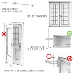 Adjustable Christmas Garland Hanger For Double Door Frames