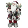 24" Alpine Santa Claus With Snowshoes And Skis Christmas Figure