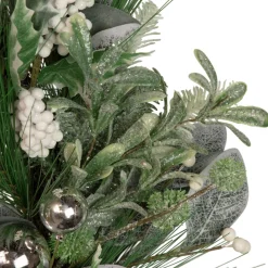 Artificial Christmas Wreath With Assorted Foliage And Berries, 24-Inch, Unlit