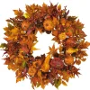 Autumn Harvest Maple Berries And Pinecones Wreath, 28-Inch, Unlit