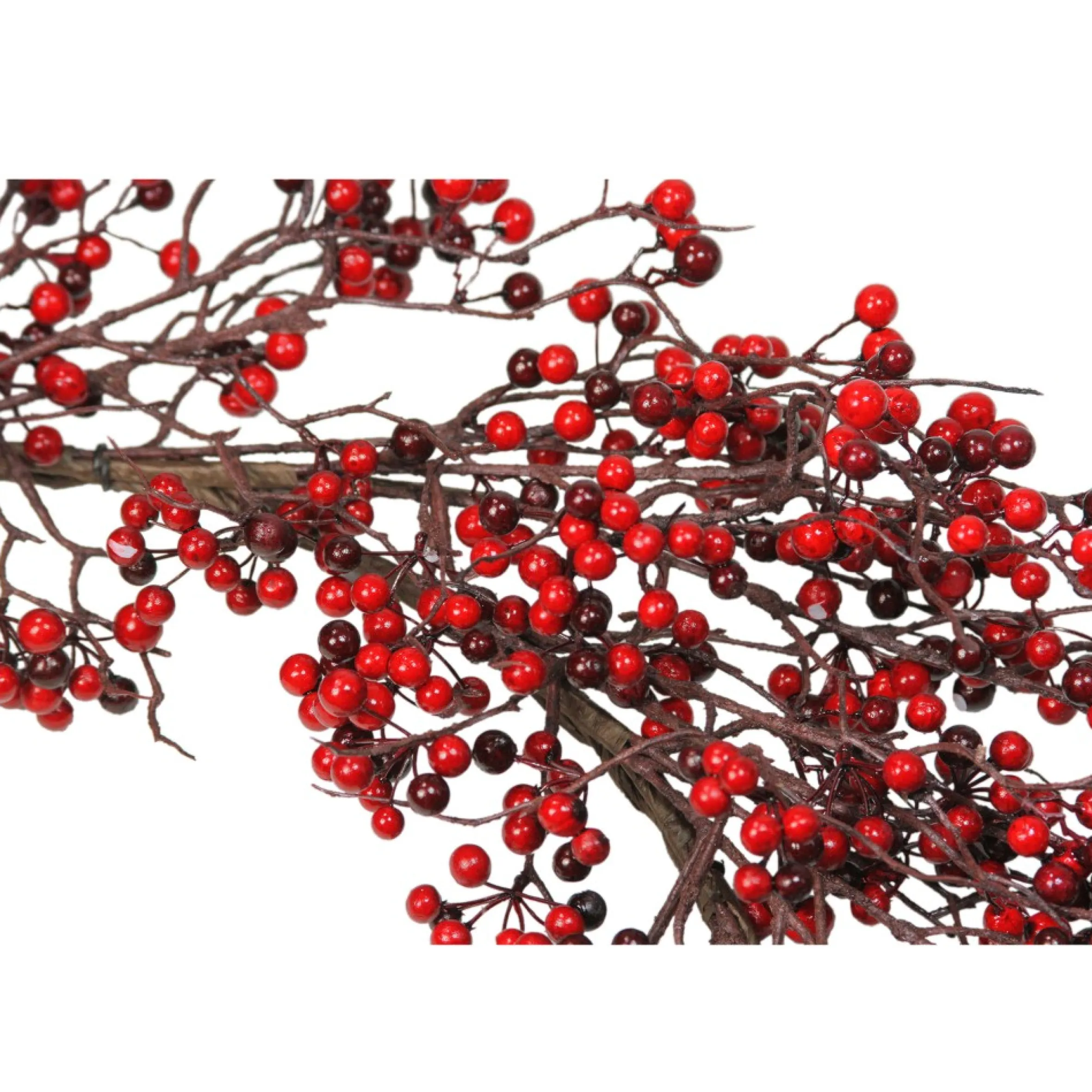 24" Autumn Harvest Red And Burgundy Currant Berry Artificial Wreath - Unlit