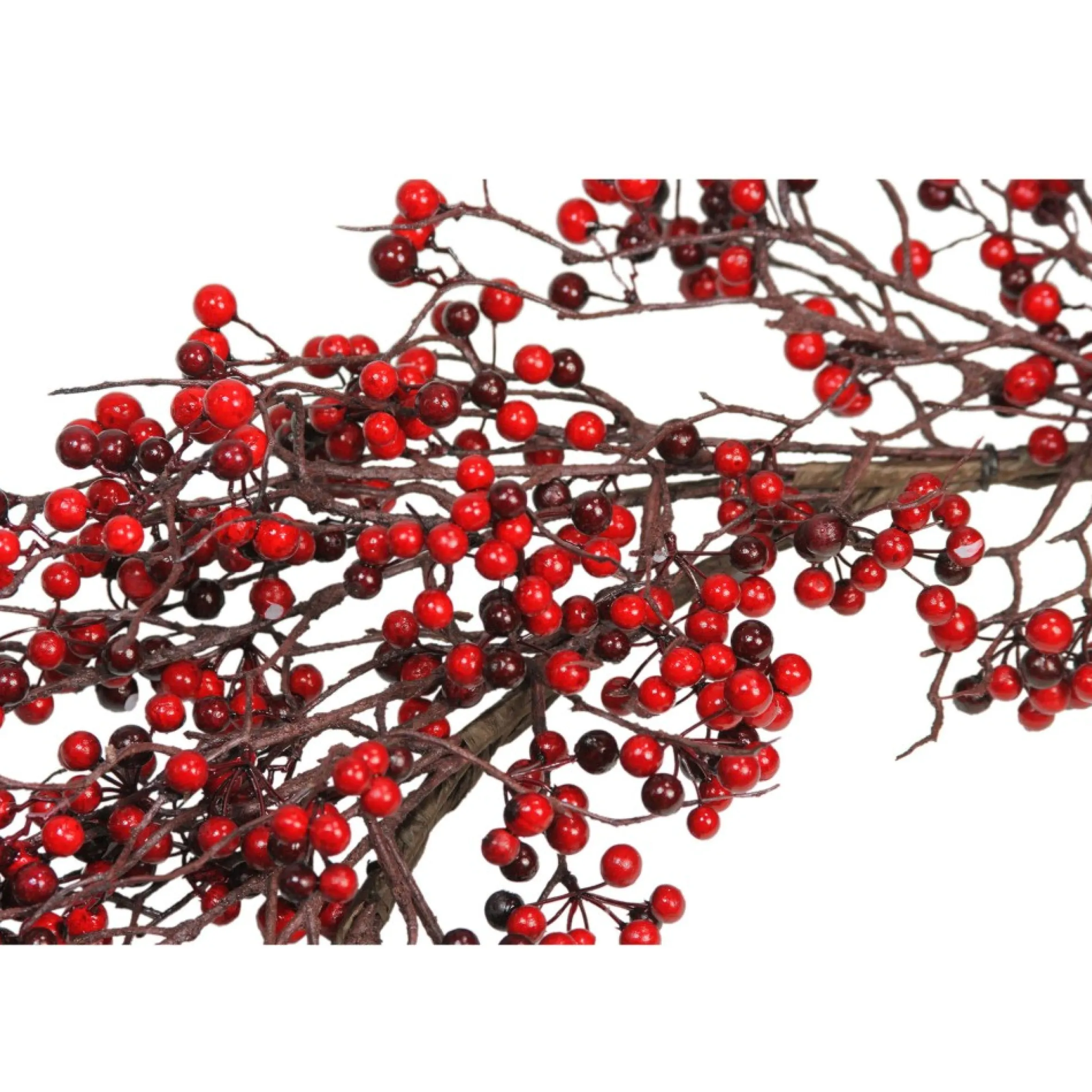 24" Autumn Harvest Red And Burgundy Currant Berry Artificial Wreath - Unlit