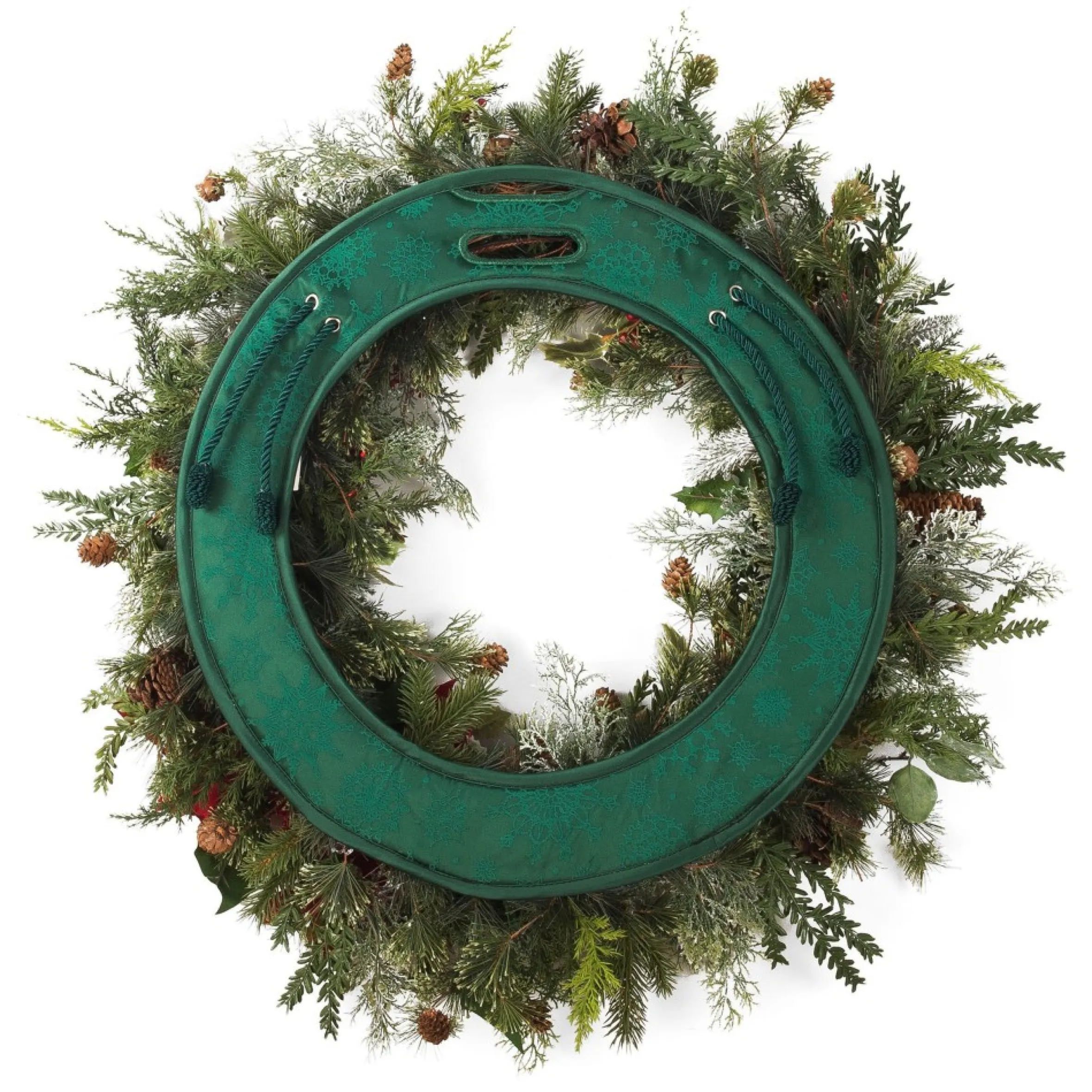 17" Basil Green Christmas Deluxe Door Saver Protective Wreath Pad