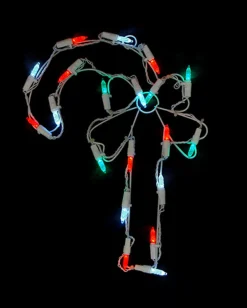 12" Battery Operated Led Candy Cane Christmas Window Silhouette Decoration