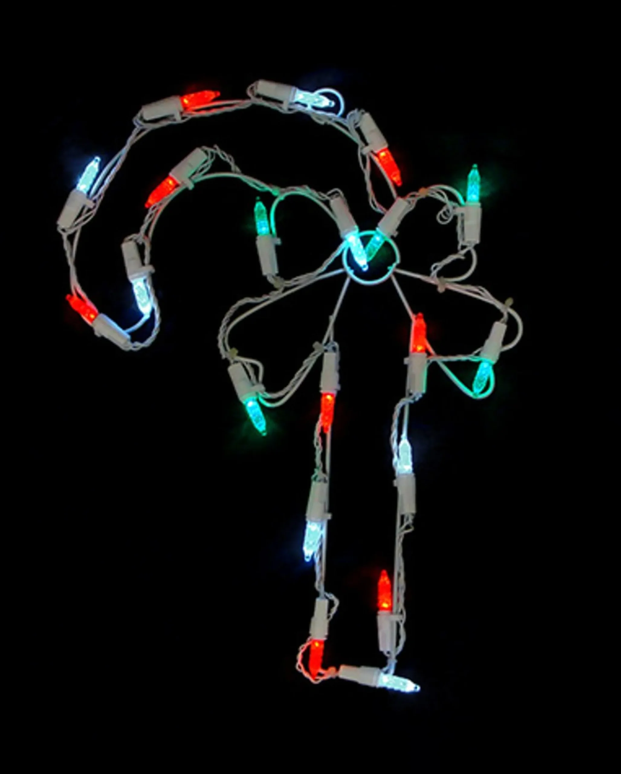 12" Battery Operated Led Candy Cane Christmas Window Silhouette Decoration