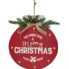 13.75" Battery Operated Red Ornament "We Wish You A Merry Christmas" Wall Sign