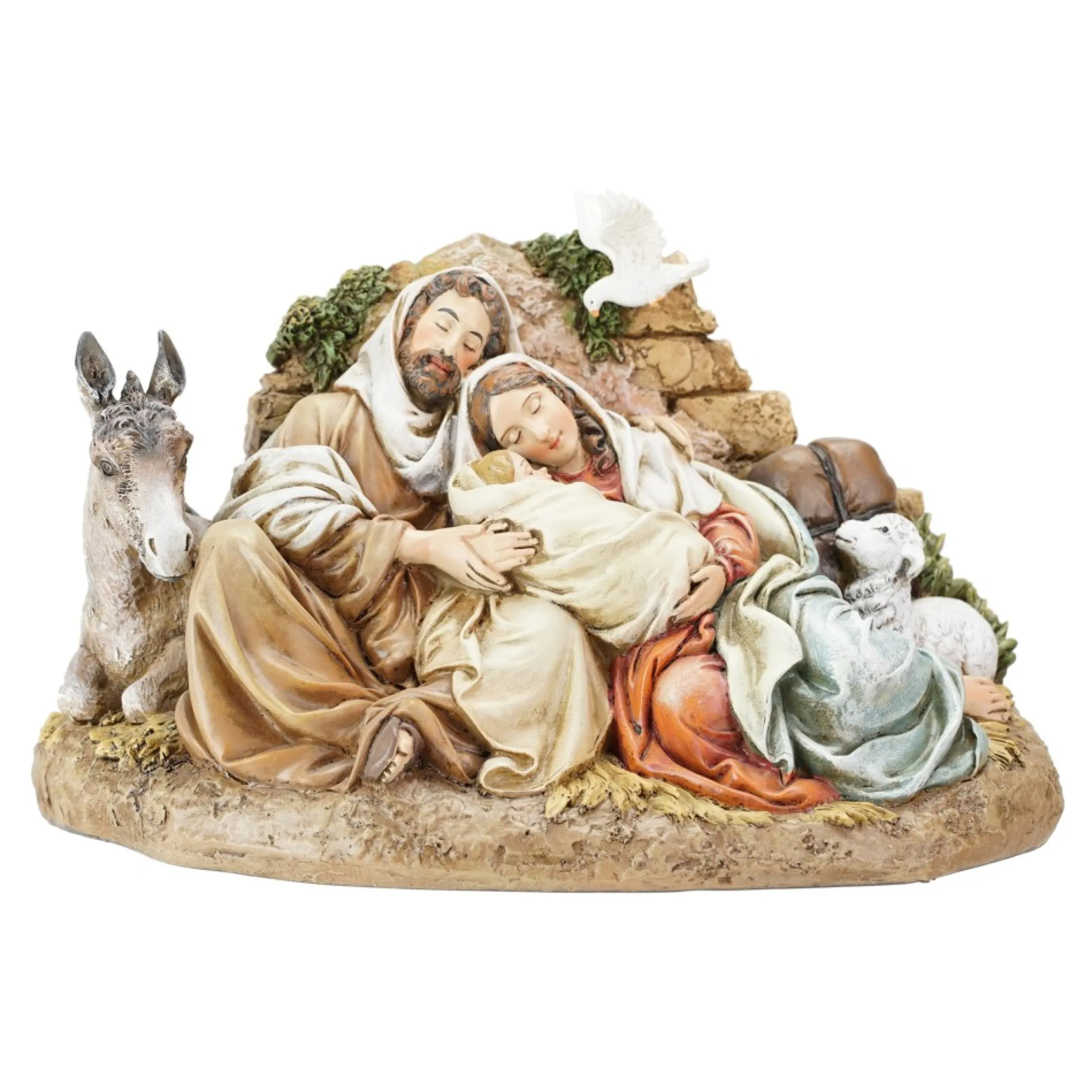 9.5" Beige And Brown Restful Holy Family Christmas Tabletop Decor