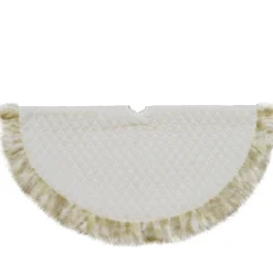 48" Beige And Ivory Contemporary Christmas Tree Skirt