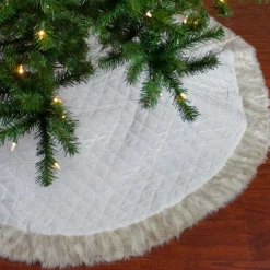 48" Beige And Ivory Contemporary Christmas Tree Skirt
