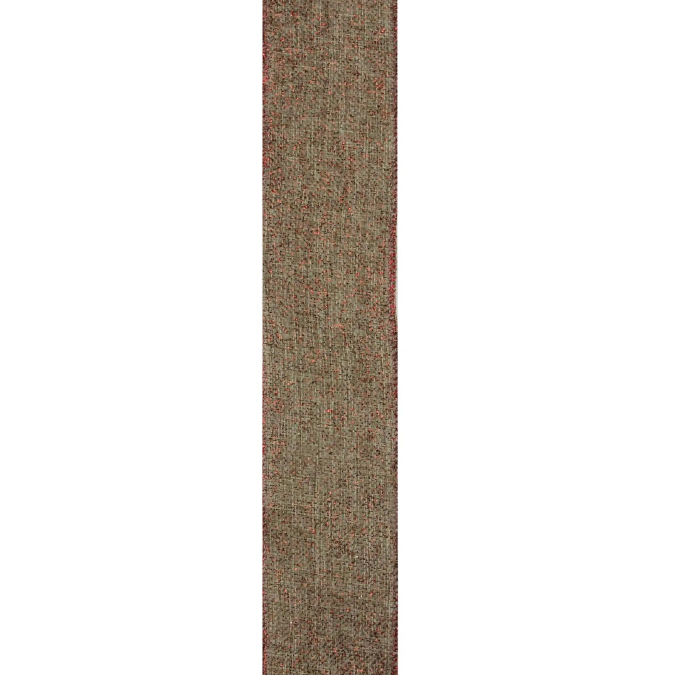Beige And Red Solid Trim Wired Craft Christmas Ribbon 2.5" X 10 Yards