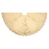 48" Beige Beaded And Scallop Edged Christmas Tree Skirt
