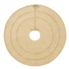 50" Beige Natural Wool Stripe Round Christmas Tree Skirt