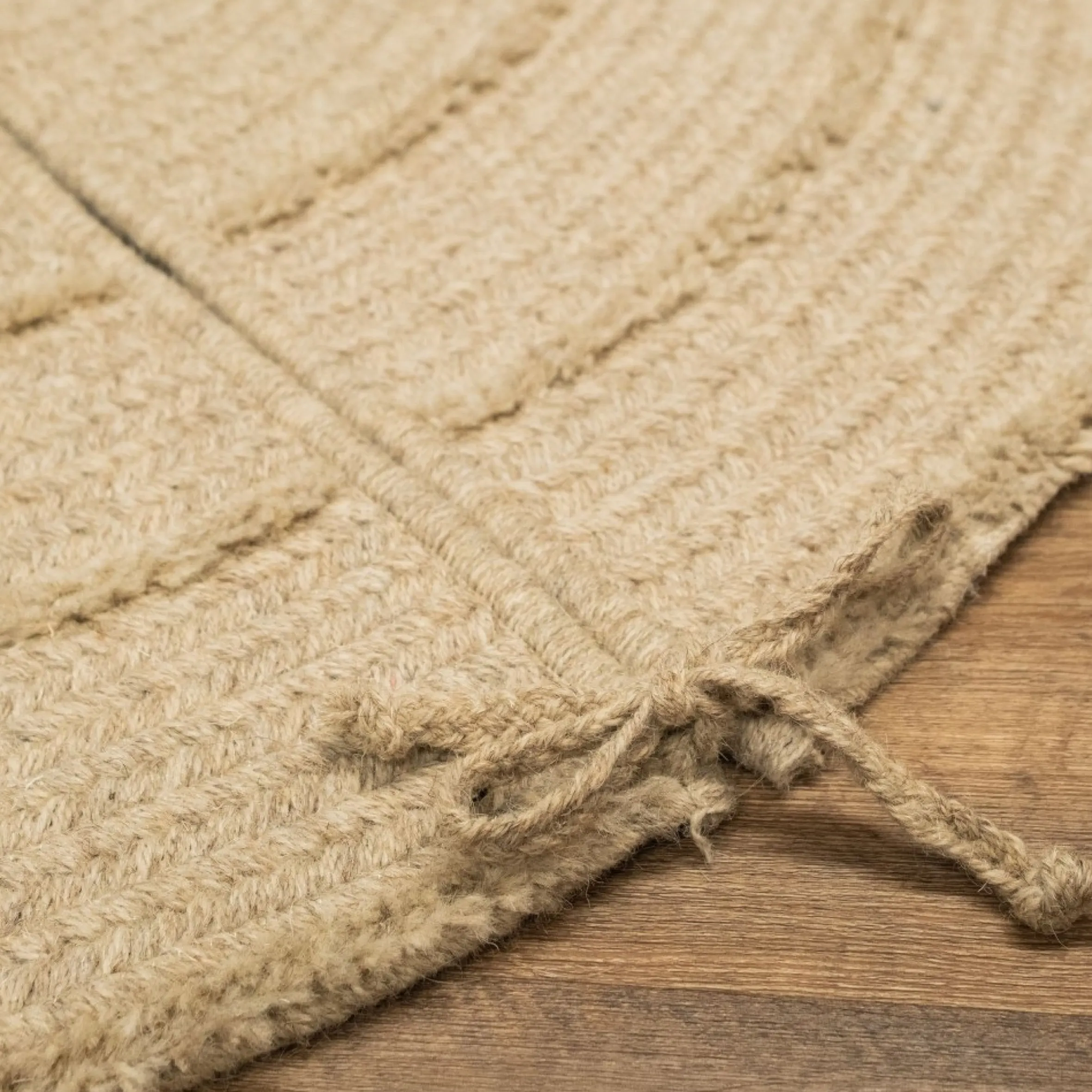 50" Beige Natural Wool Stripe Round Christmas Tree Skirt