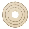 44" Beige Stripe Round Christmas Tree Skirt