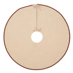 50" Beige Trimmed Round Christmas Tree Skirt