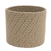 16" Beige Woven Dasher Braided Round Christmas Storage Basket