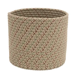 16" Beige Woven Dasher Braided Round Christmas Storage Basket