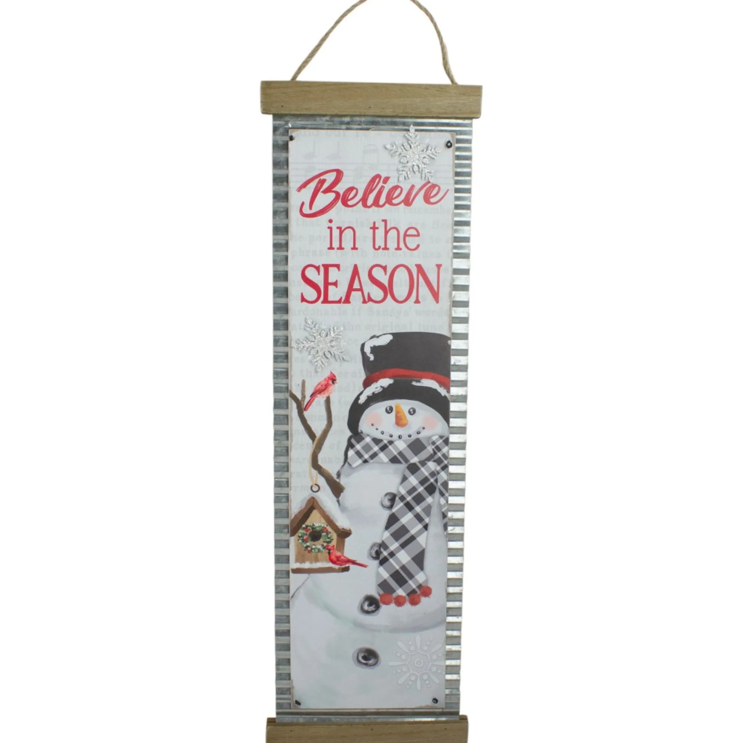 26" Believe In The Season Galvanized Christmas Wall Decor