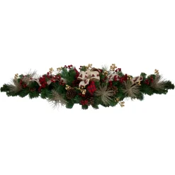 52" Berries And Bows Artificial Christmas Swag - Unlit