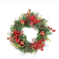 Berries And Ornaments Embellished Artificial Christmas Wreath - 26-Inch, Unlit