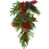 28" Berry Pine And Eucalyptus Artificial Teardrop Christmas Swag - Unlit