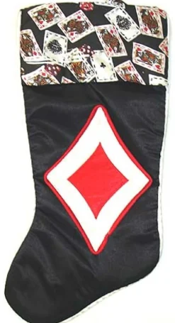 19" Black And Red Deck Of Cards Christmas Stocking