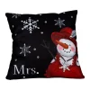 13" Black And Red Sequined "Mrs." Snowman Christmas Themed Square Throw Pillow