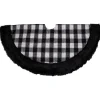 48" Black And White Buffalo Plaid Christmas Tree Skirt