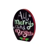 7.25" Black And White Round Santa Claus Table Plaque