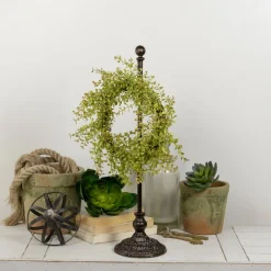 22.25" Black Antique Finish Wreath Holder With Hook