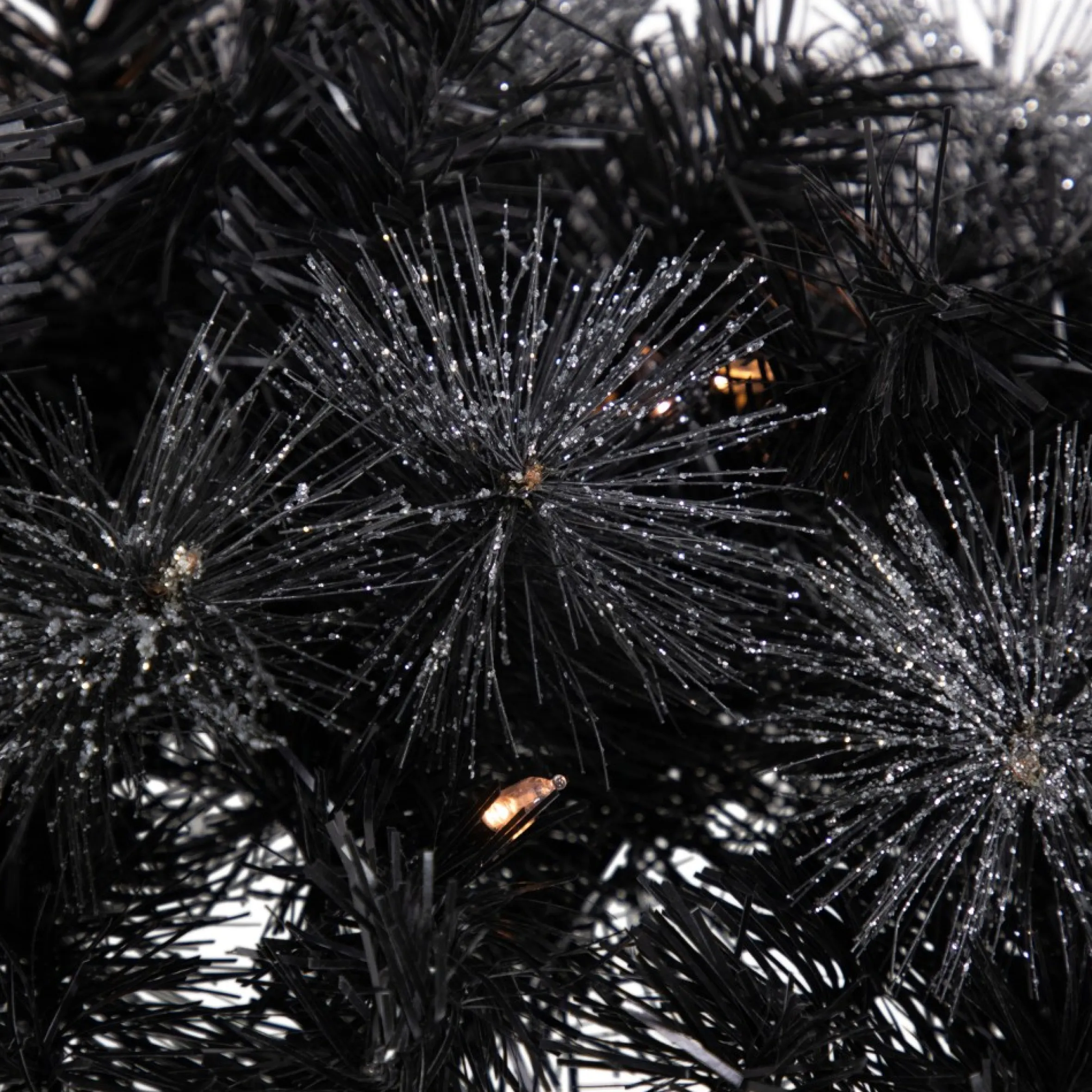 Black Bristle Artificial Christmas Wreath- 36 Inches, Warm White Led Lights