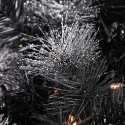 Black Bristle Artificial Christmas Wreath- 36 Inches, Warm White Led Lights