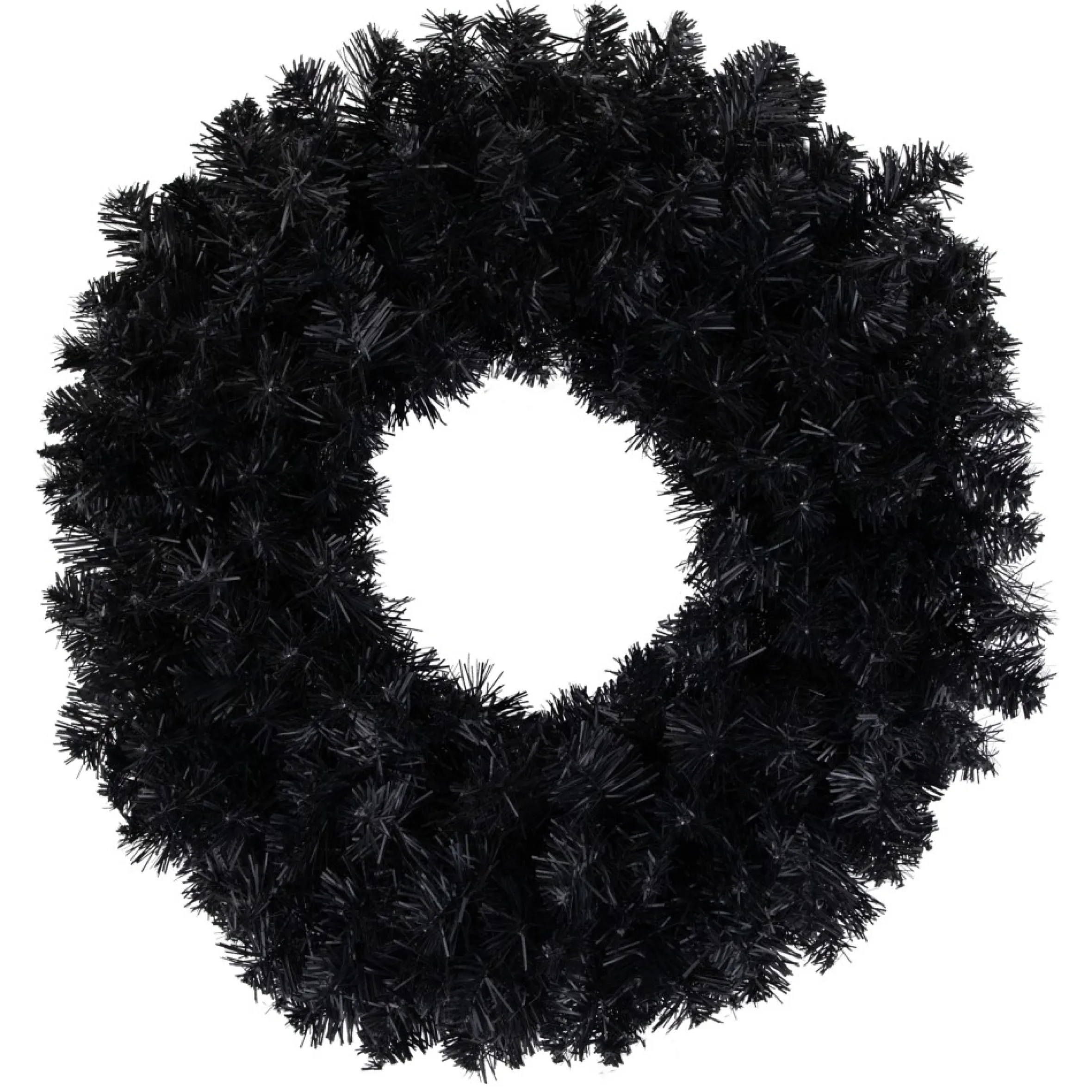 24" Black Colorado Spruce Artificial Halloween Wreath, 24-Inch, Unlit