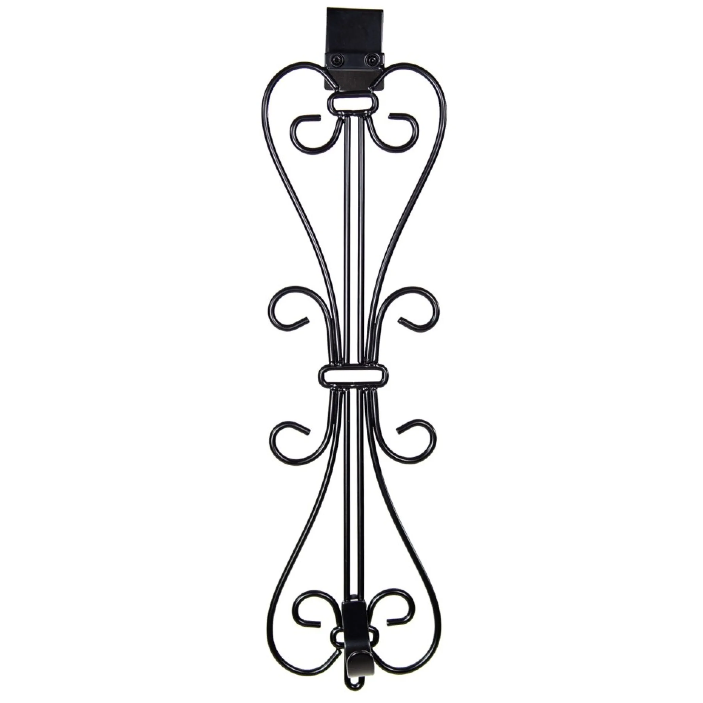 19.5" Black Decorative Adjustable Wreath Hanger