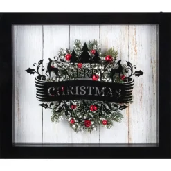 14" Black Framed 3D "Merry Christmas" Led Christmas Box Decor