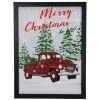 15.75" Black Frame Red Vintage Truck Led Wooden Christmas Box