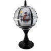 23.5" Black Lighted Musical Snowing Snowman Christmas Table Top Street Lamp