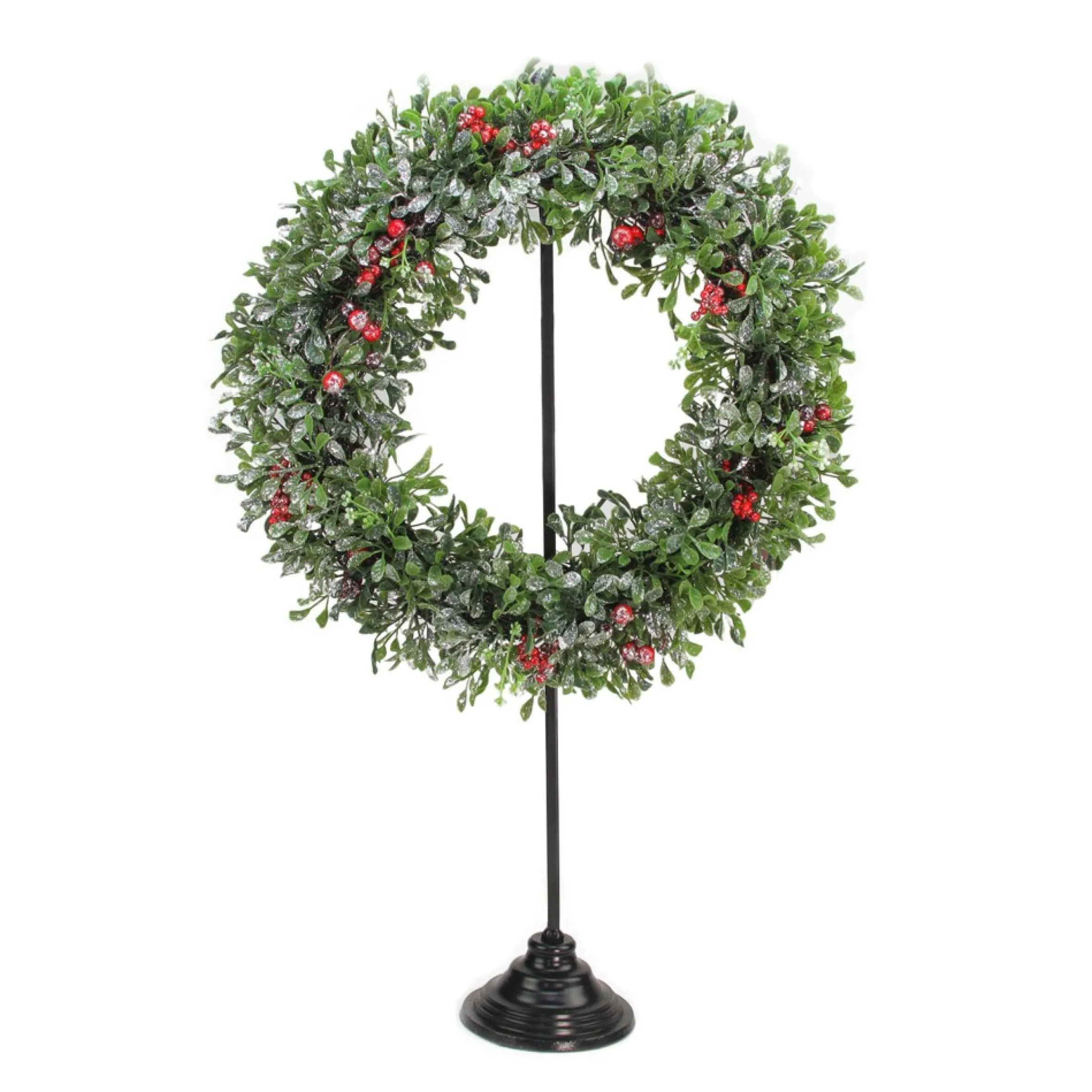 30" Black Metal Christmas Wreath Hanger Stand