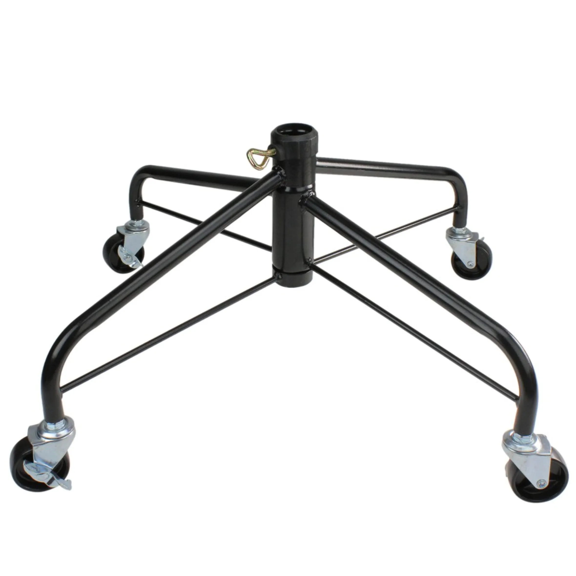 Black Metal Rolling Christmas Tree Stand For 6.5'-7.5' Artificial Trees