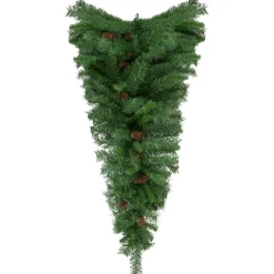 42" Black River Pine Artificial Christmas Teardrop Swag With Pine Cones, Unlit
