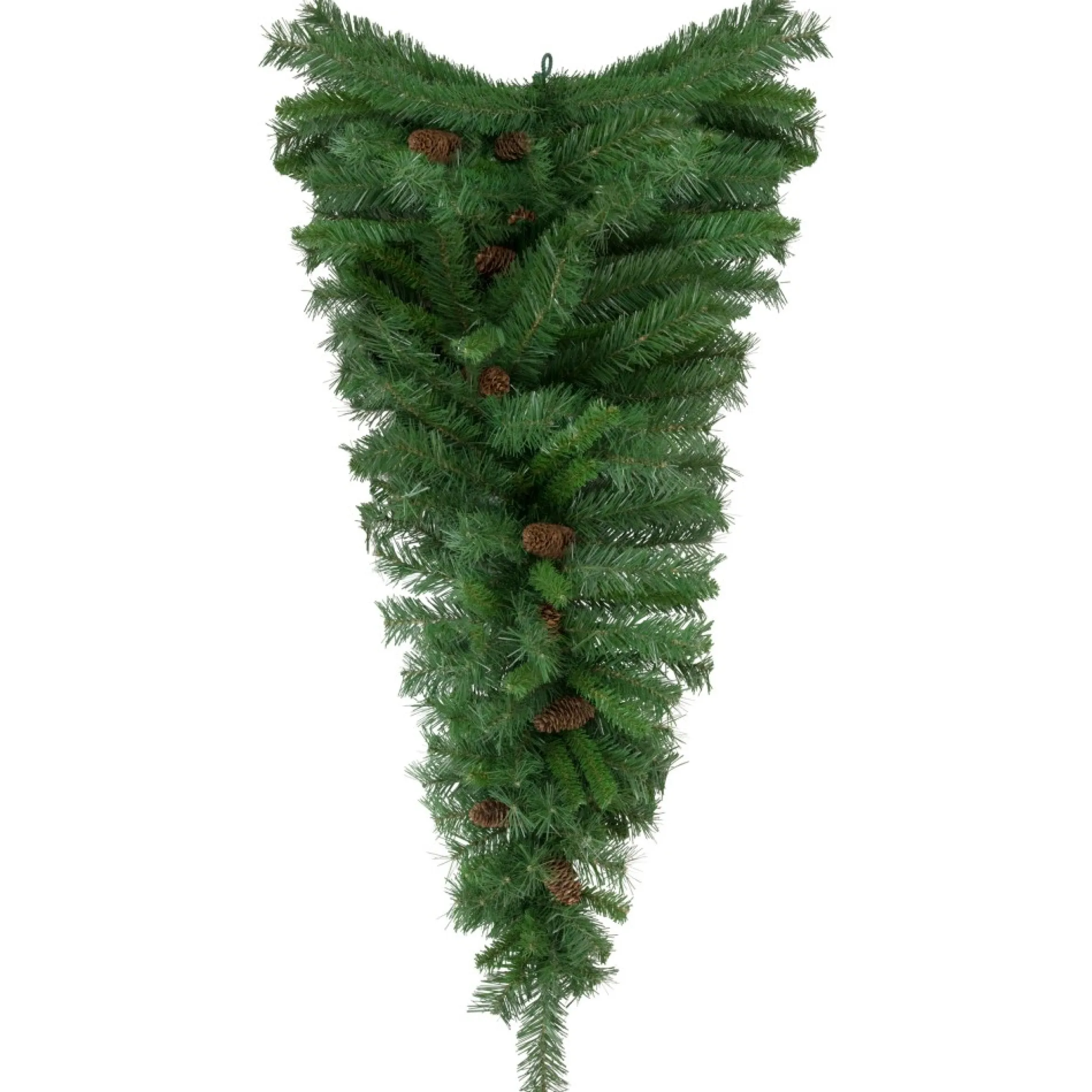 42" Black River Pine Artificial Christmas Teardrop Swag With Pine Cones, Unlit