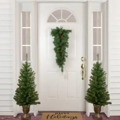 30" Black River Pine Artificial Christmas Swag With Pine Cones, Unlit