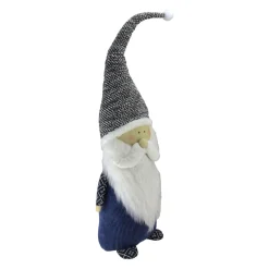 27.5" Blue And Gray Standing Santa Gnome Tabletop Decor