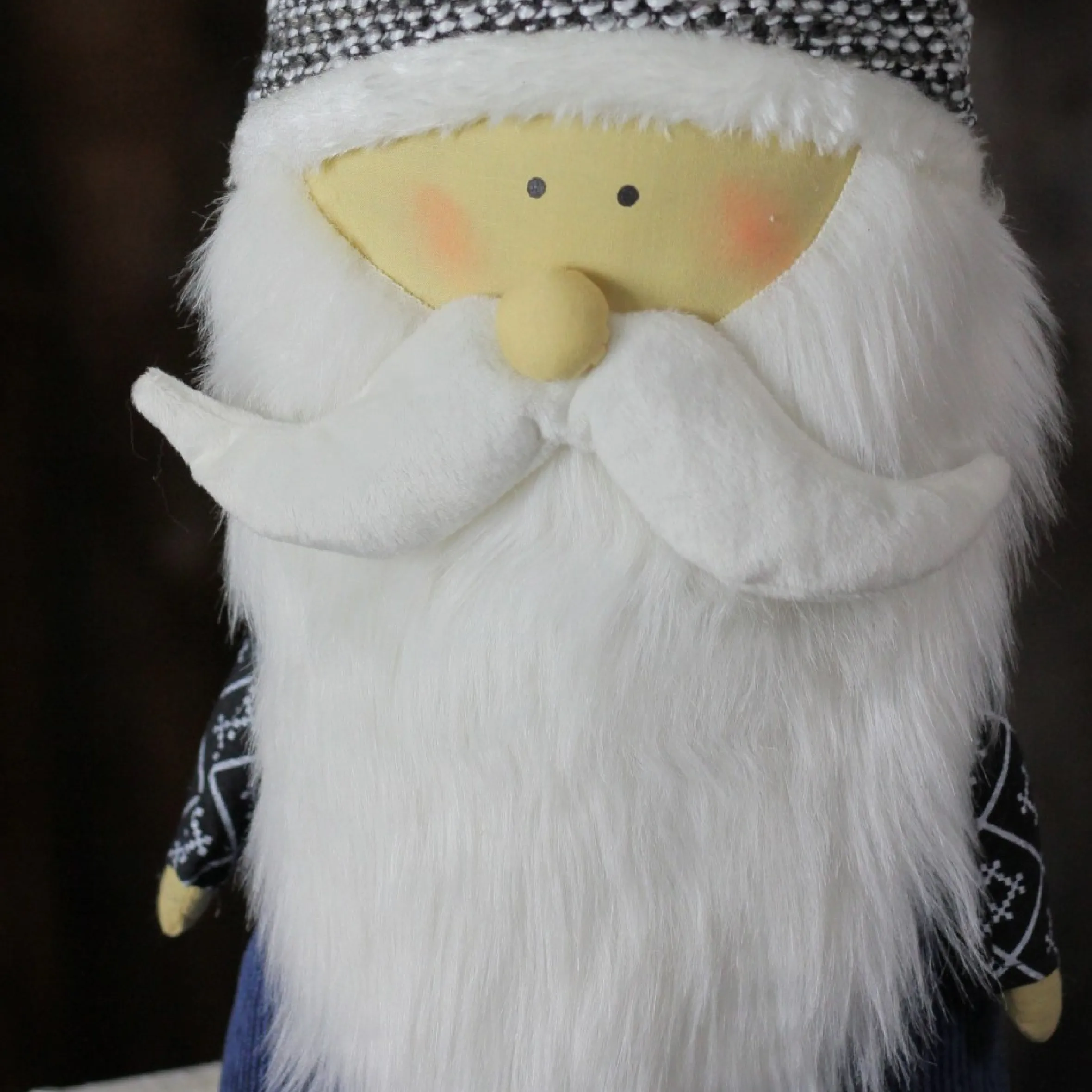 27.5" Blue And Gray Standing Santa Gnome Tabletop Decor