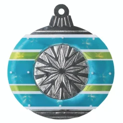 15.5" Blue And Green Lighted Christmas Ornament Window Silhouette