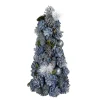 15" Blue And Silver Pinecone Artificial Tabletop Christmas Cone Tree