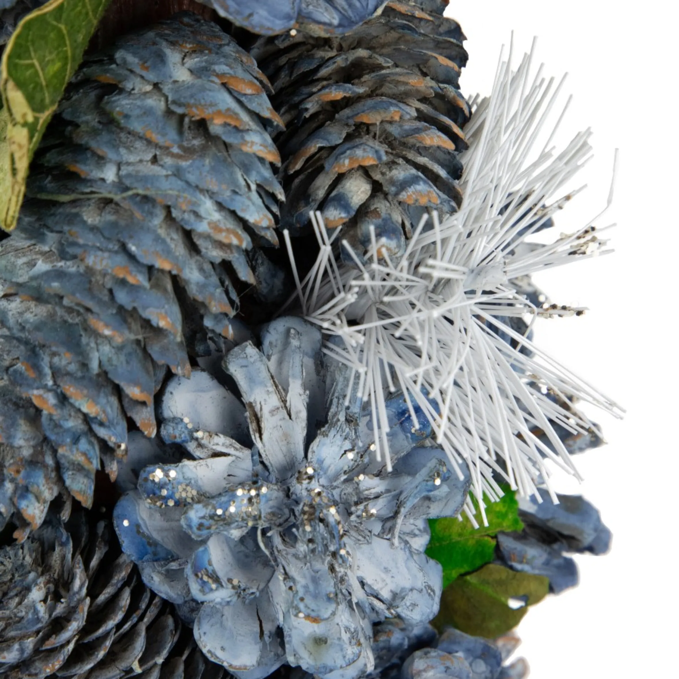 15" Blue And Silver Pinecone Artificial Tabletop Christmas Cone Tree