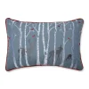 18.5" Blue And White Christmas Woodland Deer Rectangular Throw Pillow