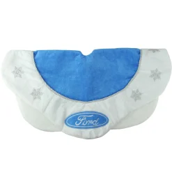 21.5" Blue And White Ford Scalloped Mini Christmas Tree Skirt