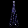 5' Blue And White Led Lighted Twinkling Show Cone Christmas Tree Outdoor Decor
